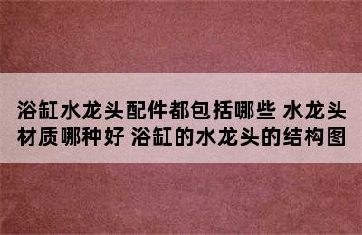 浴缸水龙头配件都包括哪些 水龙头材质哪种好 浴缸的水龙头的结构图